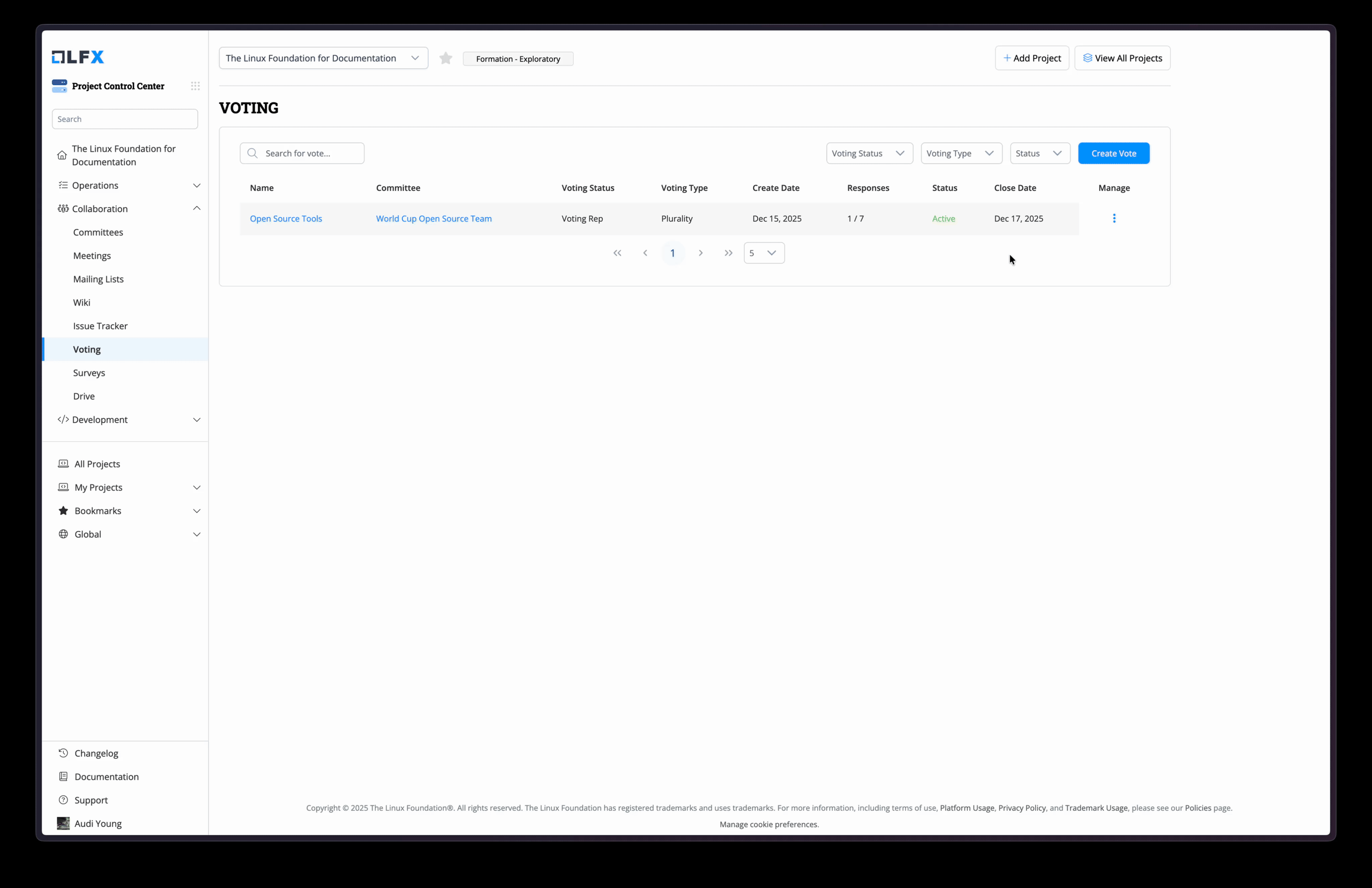Viewing abstained results in the poll results page