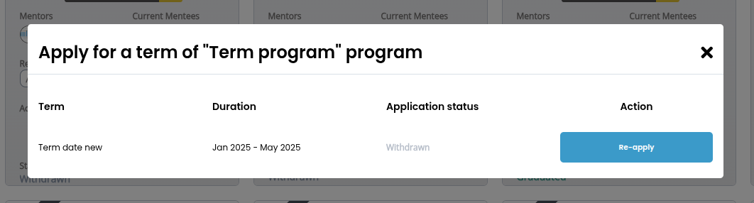 Term selection dialog